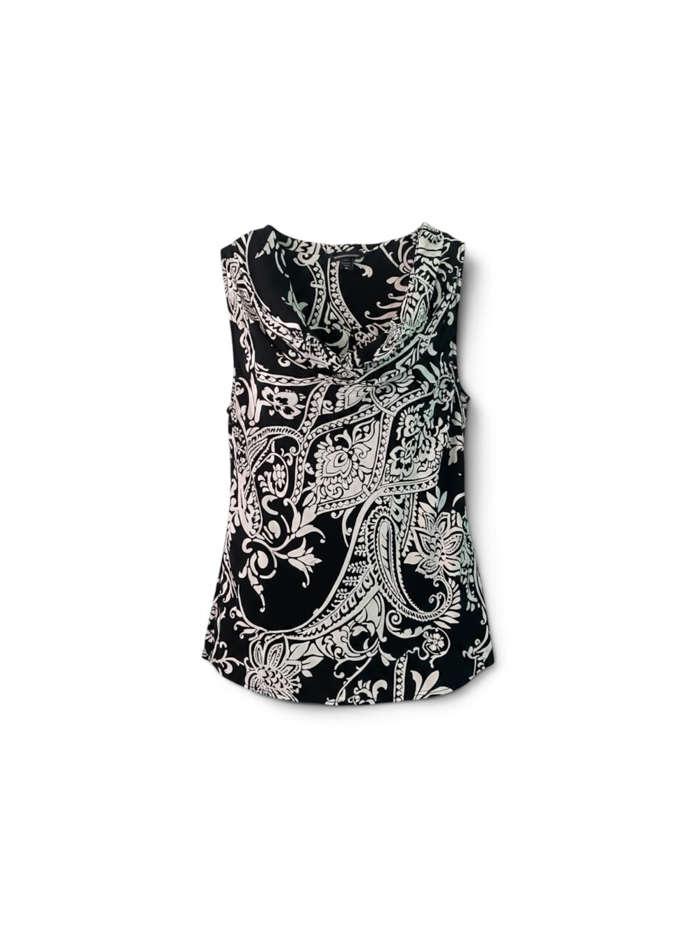 Fifteen Twenty Paisley Draped Cowl Neck Sleeveless Top Size M